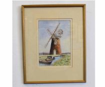 Unsigned group of four watercolours, Norfolk landscapes, assorted sizes (4)
