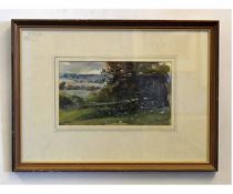 Patterson Wallace, signed watercolour, Landscape study, 13 x 23cms