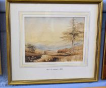 Obadiah Short, watercolour, "Landscape", Provenance: Cromer Antique Gallery, (E D Levine), 20 x