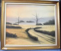 Michael John Hill, signed and dated 1989, oil on canvas, "Early morning mist", 60 x 75cms