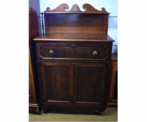 19th century mahogany secretaire cabinet with drop fronted drawer with pigeonholed interior and