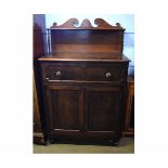 19th century mahogany secretaire cabinet with drop fronted drawer with pigeonholed interior and