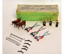 Boxed Britain's General Purpose plough with two horses, number 6F