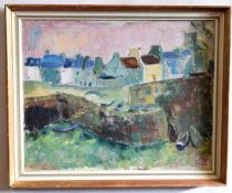 Monica Daniel (Campbell), signed oil on canvas, "Sketch of Roundstone Harbour, Connemara,
