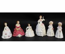 Collection of Royal Doulton figurines, designed by Peggy Davies, including Lavender Rose, Gwendoline