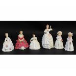 Collection of Royal Doulton figurines, designed by Peggy Davies, including Lavender Rose, Gwendoline