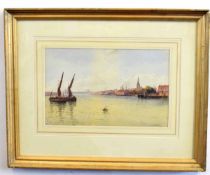 A Meredith, signed pair of watercolours, "Battersea Bridge" and "Putney Bridge", 21 x 34cms (2)