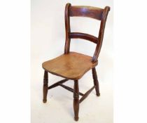 Late 19th century solid seated bar back bedroom chair