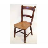 Late 19th century solid seated bar back bedroom chair