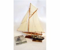 Scratch built and painted model of a trawler together with a further late 20th century painted model