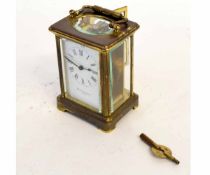 Walford & Cambray Paris carriage clock with enamelled Arabic chapter ring