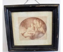Pair of antique stipple engravings, classical scenes, together with two further engravings, assorted