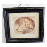 Pair of antique stipple engravings, classical scenes, together with two further engravings, assorted