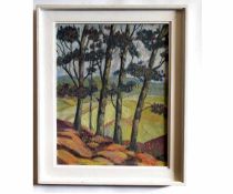 Geoffrey Stenhouse, oil on board, "Pines in Surrey", 50 x 40cms