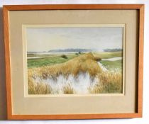 Robert A Strand, signed watercolour, "Aldeburgh from the North", 30 x 42cms