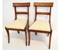 Set of eight 19th century Regency style bar back dining chairs with sabre supports