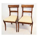 Set of eight 19th century Regency style bar back dining chairs with sabre supports