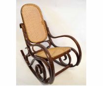 Thonet style bentwood cane back and seated rocking chair