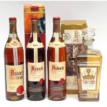 Asbach German Brandy, 700ml, 38% vol (3 bottles, one boxed) and Keo 5 Kings Very Old Reserve