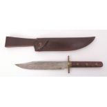 Mid-20th century Bowie knife, William Rogers - Sheffield, England "I cut my way", the single edged