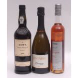 Dow's Finest Reserve Port, Tesco Finest VSOP Cognac 50cl, Contarini Prosecco, 1 bottle of each (3)