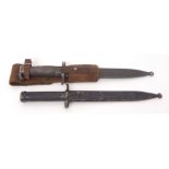 Sweden, model 1896 knife bayonet with single fullered double edged blade, marked 467, together