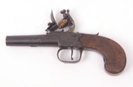 Late 18th/early 19th century flint lock pistol, Spencer, with 2ins screw off barrel to a signed