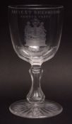 19th century goblet of Masonic interest, the bowl etched and inscribed "Ancient Shepherds, Ashton