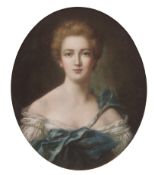 AFTER JEAN MARC NATTIER (1685-1766) "Madame de Pompadour en Diane" pastel 60 x 50cms, oval