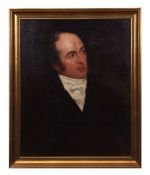 ENGLISH SCHOOL (18TH/19TH CENTURY) Half-length portrait of a gent wearing a white cravat oil on