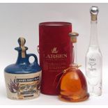 Larsen Viking Bell Collection, 500ml 40% vol in tube, Millennio 2000 Acquavit 35cl, and Lamb's