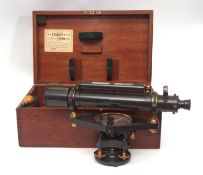 Early 20th century mahogany cased theodolite, Stanley, Holborn - London, 28296, of grey and