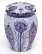 Early 20th century Moorcroft Hesperian ware jar and cover, decorated with a Florian design, 12cms