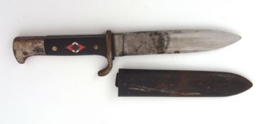 Mid-20th century German Hitler Youth knife with formerly chrome finished handle with composite grips