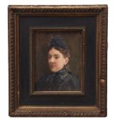JOHN BYAM LISTON SHAW (1872-1919) "Portrait of Bessie Silley" oil on board 18 x 14cms