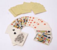 Early 19th century pack of playing cards, Hardy & Sons, the full deck including one shilling duty