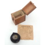 Mid-20th century German Naval submarine compass, the black finished circular case with screw in