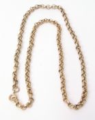 9ct gold belcher link chain, 38gms