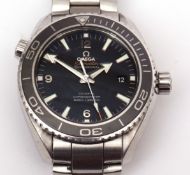 2012 stainless steel centre seconds calendar wrist watch, Omega "Seamaster", "Co-Axial", cal 8500,