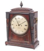 Early 19th century mahogany and brass inlaid "Egyptian Revival" bracket clock, Webster - Cornhill,