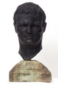 John Pooler, resin bust of Agripper, signed with monogram stamp to neck and mounted on