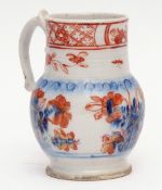 Liverpool tankard (Reid or Galbody), circa 1760, of silver shape painted in underglaze blue with