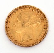 UK: Victorian (young head) sovereign 1875 (Melbourne Mint)