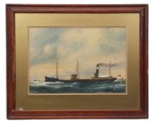 REUBEN CHAPPELL (1870-1940) "SS Princetown of Dublin" watercolour and gouache, signed lower left and