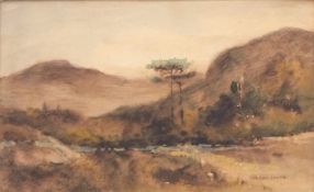FREDERIC MARLETT BELL-SMITH (1846-1923) Canadian mountain landscape watercolour, signed lower