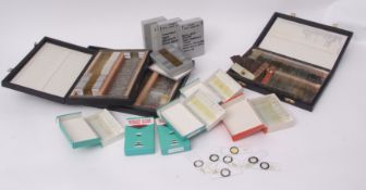 Mixed Lot: thirteen various boxes of assorted and prepared microscope slides including textile