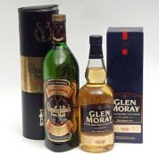 Glen Moray Single Malt Scotch Whisky, 700ml, 40% vol, boxed and Glenfiddich Pure Malt Scotch Whisky,