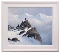 COLIN W BURNS (born 1944) "Climbers in the Cuillin Hills - South Skye"oil on canvas, signed lower