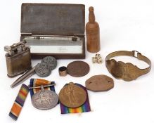 UK: WWI pair comprising British War Medal and Victory Medal to 27358 Pte S J Smithson, Norf R,