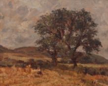 JAMES CHARLES (1851-1906) Harvest field oil on board 32 x 39cms,Provenance: Given to Mr Alfred